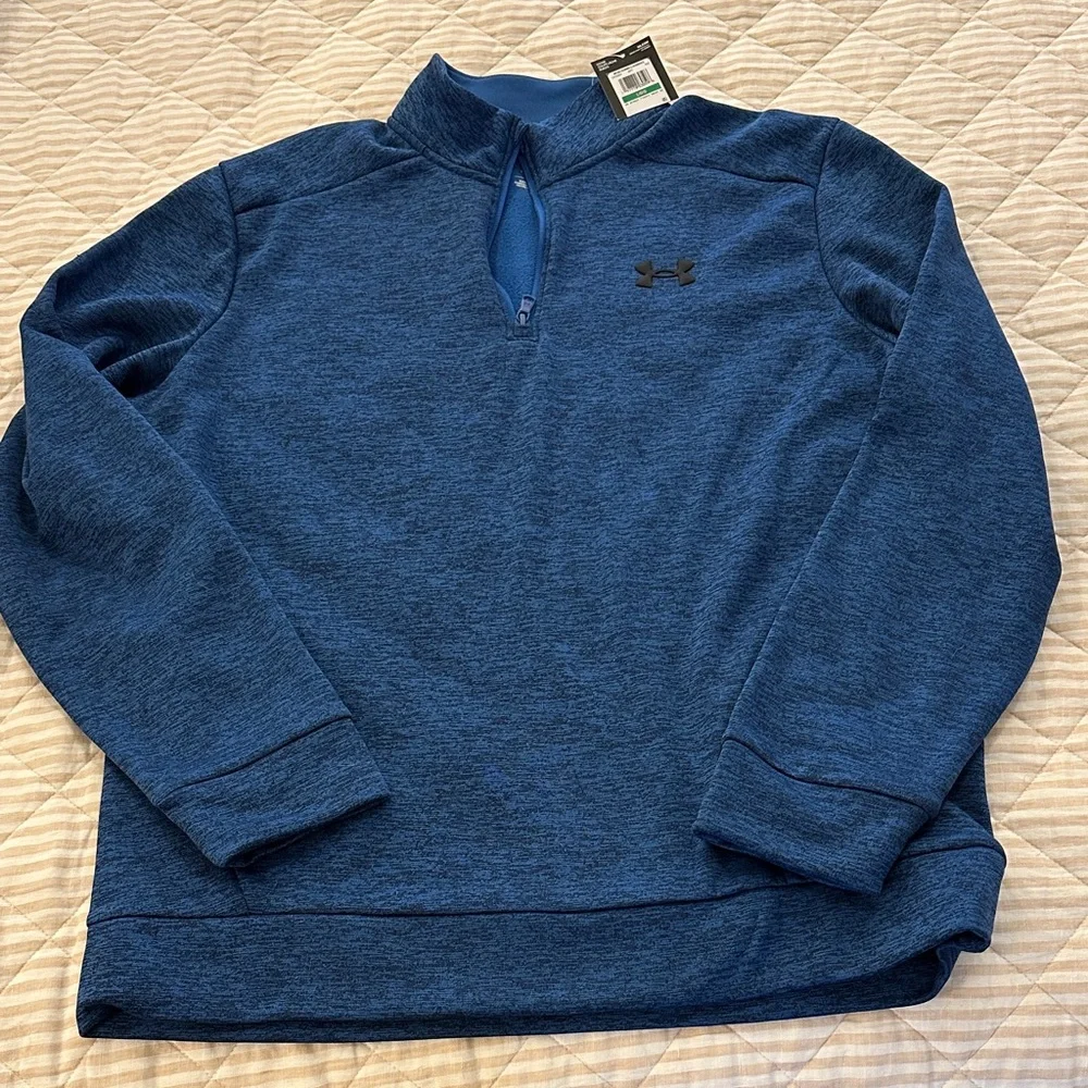 Under Armour Navy Quarter-Zip Sweatshirt - Picture 1 of 4